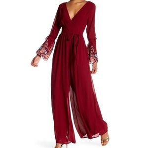 Soieblu red embroidered jumpsuit